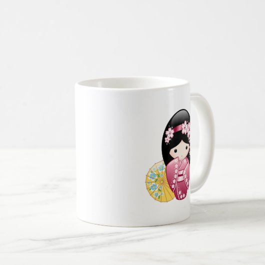 春こけし人形 – かわいい日本の芸者ガール株式会社 コーヒーマグカップ (正面右)