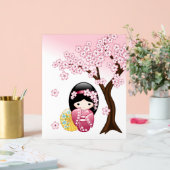 春こけし人形 – かわいい日本の芸者ガール アクリルサイン (ウェディング)