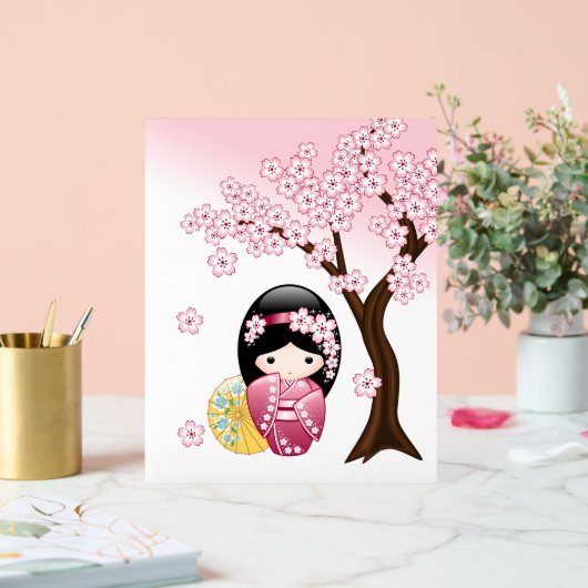 春こけし人形 – かわいい日本の芸者ガール アクリルサイン (ウェディング)