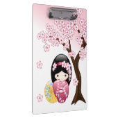 春こけし人形 – かわいい日本の芸者ガール クリップボード (右)