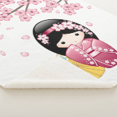 春こけし人形 – かわいい日本の芸者ガール シェルパブランケット (3/4)