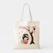 春こけし人形 – かわいい日本の芸者ガール トートバッグ (裏面)