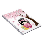 春こけし人形 – かわいい日本の芸者ガール ノートブック (右側)