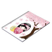 春こけし人形 – かわいい日本の芸者ガール ノートブック (左側)