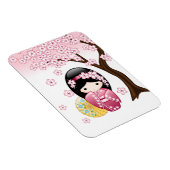 春こけし人形 – かわいい日本の芸者ガール マグネット (右側)