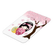 春こけし人形 – かわいい日本の芸者ガール マグネット (左側)