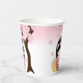 春こけし人形 – かわいい日本の芸者ガール 紙コップ (右)