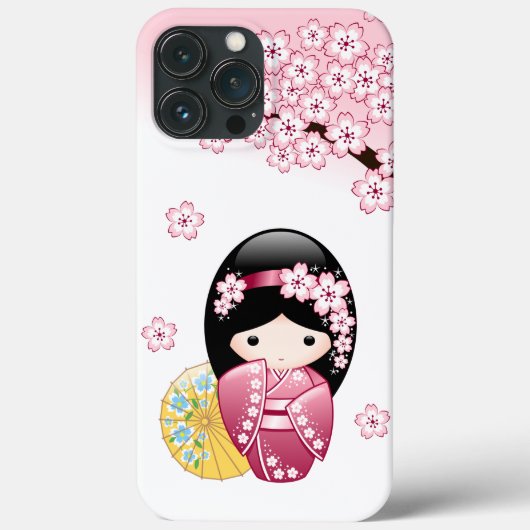 春こけし人形 – かわいい日本の芸者ガール Case-Mate iPhoneケース (裏面)