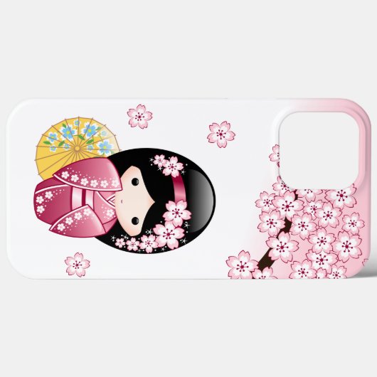 春こけし人形 – かわいい日本の芸者ガール Case-Mate iPhoneケース (裏面 (横))