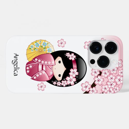 春こけし人形 – かわいい日本の芸者ガール Case-Mate iPhoneケース (裏面 (横))