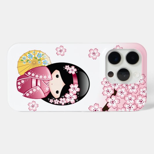 春こけし人形 – かわいい日本の芸者ガール Case-Mate iPhoneケース (裏面 (横))