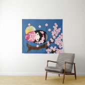 春こけし人日本の形 – かわいい芸者 タペストリー (インサイチュ(横))