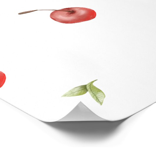 春さくらんぼスイートベビーシャワーウェルカムサイン ポスター (角)