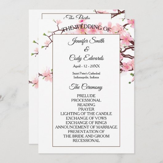 春さくらんぼフラムス結婚式 プログラム (正面/裏面)