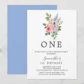 春さくらんぼブロッサムファースト誕生日パーティー 招待状 (正面/裏面)