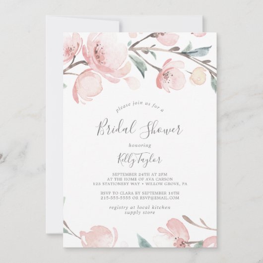 春さくらんぼブロッサムブライダルシャワー 招待状 (正面)