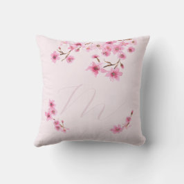 春さくらんぼブロッサムモノグラムブリデスメイドギフト クッション