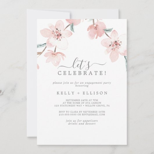 春さくらんぼブロッサムレッツ祝 招待状 (正面)