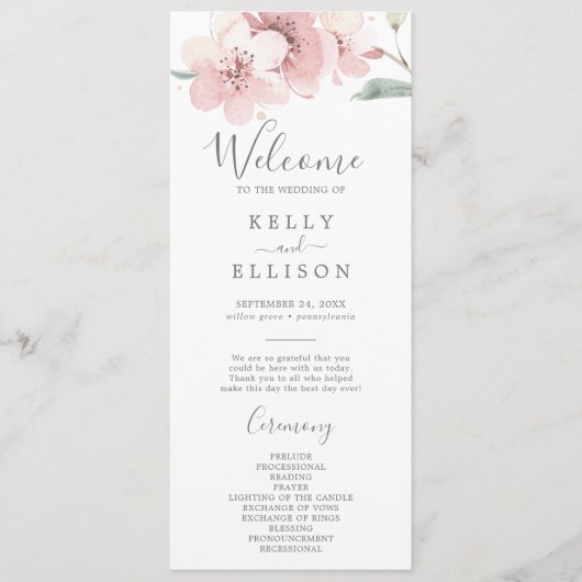 春さくらんぼブロッサム結婚式 プログラム (正面)