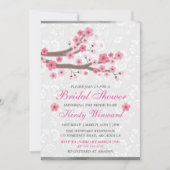 春さくらんぼブローズシルバーフォイルブライダルシャワー 招待状 (正面)