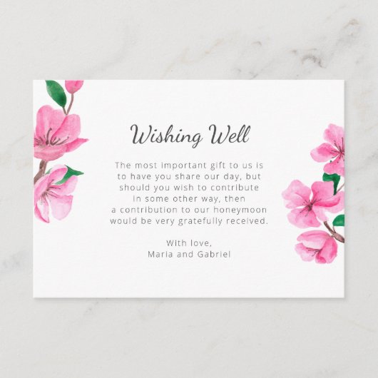 春さくらんぼボタニックウィングウェル庭園の結婚式 エンクロージャーカード (正面)