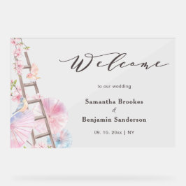 春さくらんぼ結婚の歓迎サイン アクリルサイン