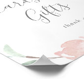 春さくらんぼ花のカードとギフトサイン ポスター (角)