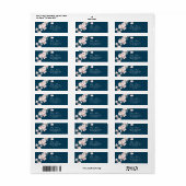 春さくらんぼ花 |ネイビー差出人住所ラベル ラベル (フルシート)