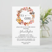 春さくらんぼ花 | 女の子の赤ちゃんシャワー 招待状 (スタンド正面)