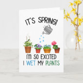 春だ!私は植物を湿らせてとても興奮している カード (黄色い花)