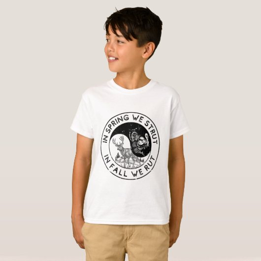 春では、我々は秋で我々は季節を切り抜ける Tシャツ (正面フル)
