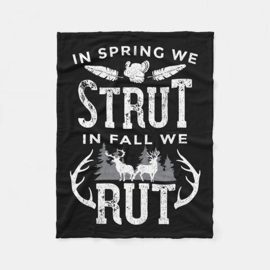 春で我々は秋でトルコと鹿をラット フリースブランケット (正面)