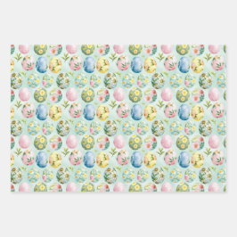 春とイースターギフト ラッピングペーパーシート