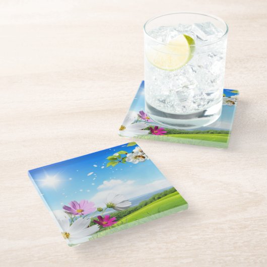 春とサマーサニーデイ ガラスコースター (アングル)