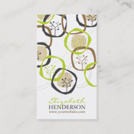 春とサマーツリオーガニックーリングや輪モダン自然 名刺