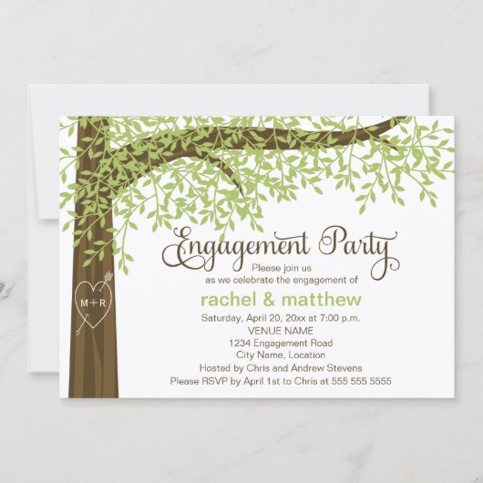 春とサマーツリー婚約パーティ 招待状 (正面)