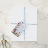 春と夏の花の花模様 ギフトタグ (より糸付き)