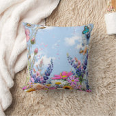 春と夏の花の花模様 クッション (ブランケット)