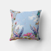 春と夏の花の花模様 クッション (裏面)