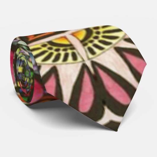 春と夏の花の花模様 ネクタイ (ロール)