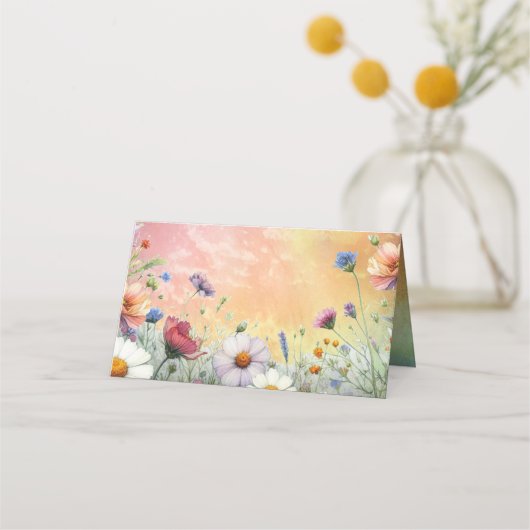 春と夏の花の花模様 プレイスカード (裏面)