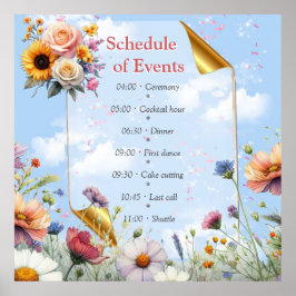 春と夏の花の花模様 ポスター