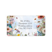 春と夏の花の花模様 ラベル (正面)