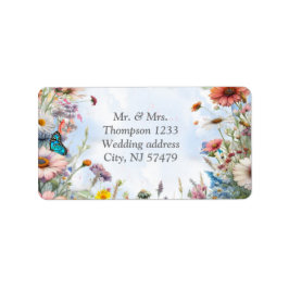 春と夏の花の花模様 ラベル