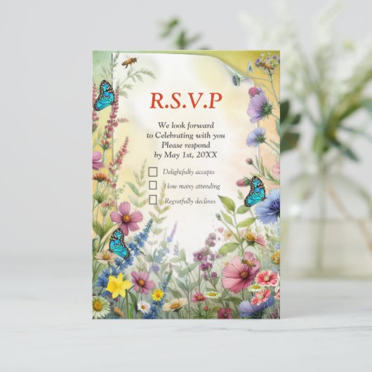 春と夏の花の花模様 出欠カード (スタンド正面)