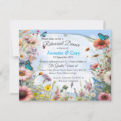 春と夏の花の花模様 招待状 (正面)