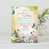 春と夏の花の花模様 招待状 (スタンド正面)