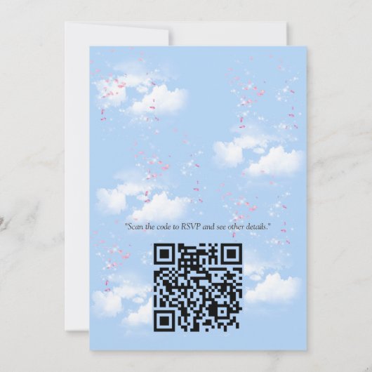 春と夏の花の花模様 招待状 (裏面)