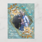 春と夏の花の花模様 案内ポストカード (正面)