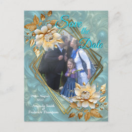 春と夏の花の花模様 案内ポストカード